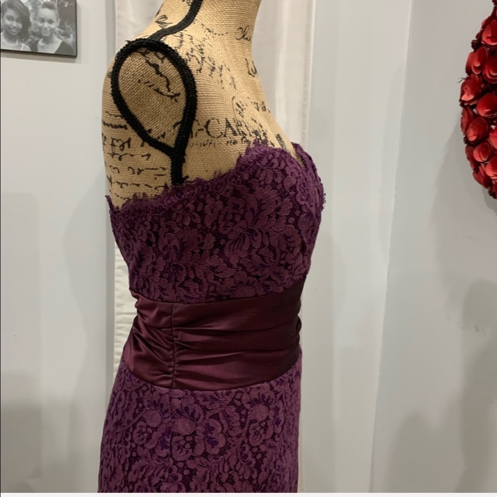 Mackenzie Michaels purple lace strapless dress 12 - Picture 6 of 8
